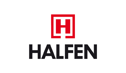 Logo des Premiumpartners HALFEN im Bereich Metall-Fenster- und Fassadenbau